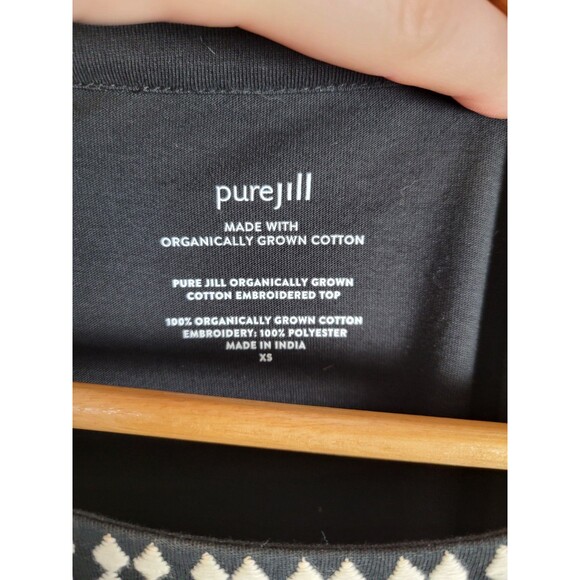 J. Jill Pure Jill Organically Grown Cotton Embroidered Top Size XS - Picture 4 of 6